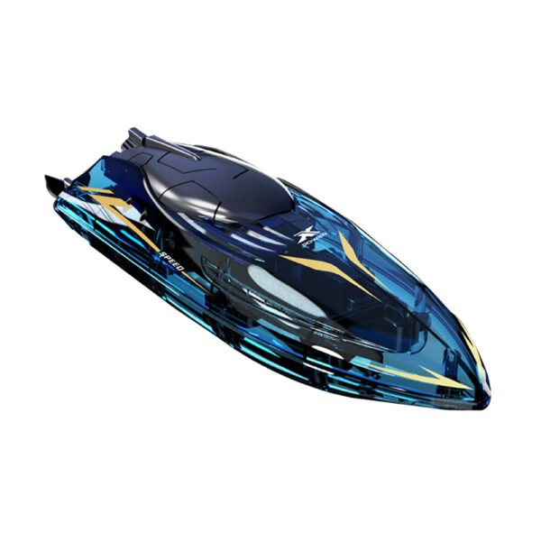 YTRC 802 RC Boat 2.4G Stunt 360 Rolling with LED Lights 5CH RC Boat High Speed Speedboat Waterproof 20km/h Electric Racing Vehicles Models Lakes Pools Remote Control Toys Color Black