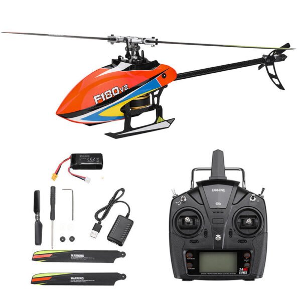 Eachine & YXZNRC F180 V2 6CH 3D6G System Dual Brushless Direct Drive Motor Flybarless RC Helicopter RTF Compatible with FUTABA S-FHSS Battery Quantity with 1 Battery