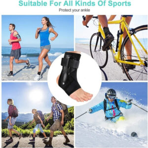 1pc Ankle Support Leather Strap Foot Protection Soft Breathable Easy to Adjust Anti-Sprain Fitness Knee Pad for Cycling Ball Games Body Recovery Size M