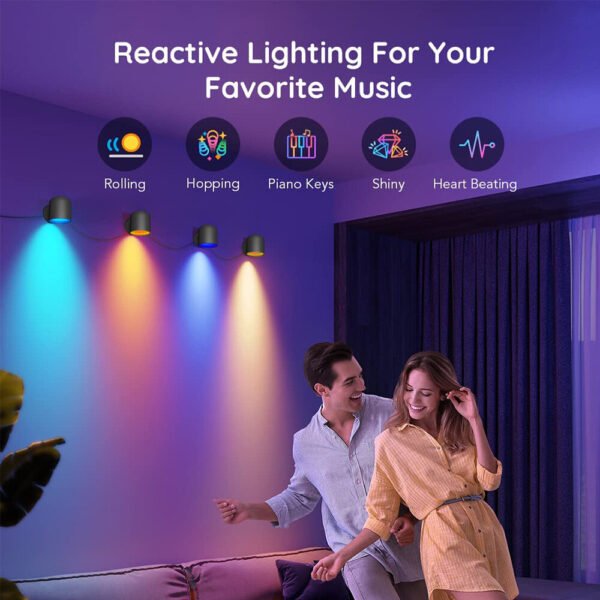 4/6 Pack TUYA WIFI Smart Wall Lamp RGB Music Sync LED Modern Decor Downlight Simple Wall Light Work With Alexa Google Assistant Quantity 4pcs Type Bluetooth Type