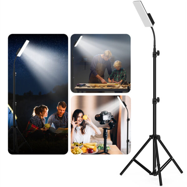 160*LEDs 2500LM 1.8m Height Adjustable Tripod Camping Light USB Power Stand Lantern Work Light For Camping Maintain Photography Color Black