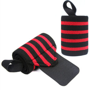 1 Pair Sport Wristband Adjustable Wrist Support Brace Straps Extra Strength Weight Lifting Wrist Wraps Bandage Fitness Gym Training for Preventing Injury Color Red