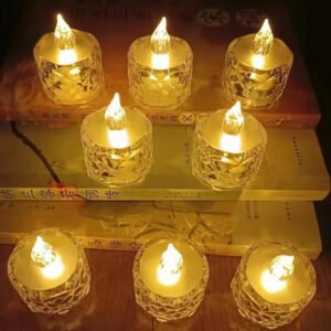 12pcs LED Tea Lights Realistic and Bright Flickering Holiday Gift Flameless Battery Operated Candles for Wedding Decoration