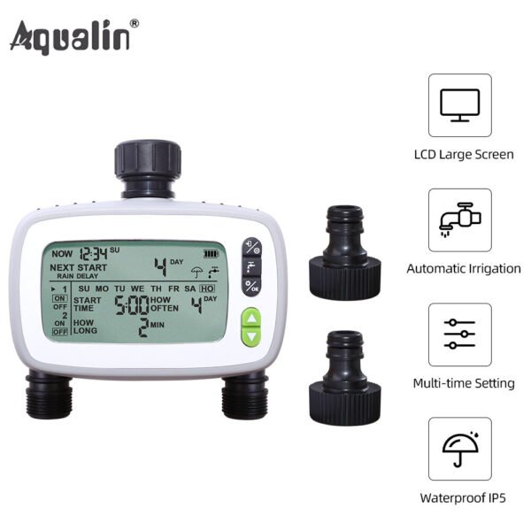 Smart Irrigation Controller Automatic Two-Way Flower Watering Timer Garden Electromagnetic Valve Controller