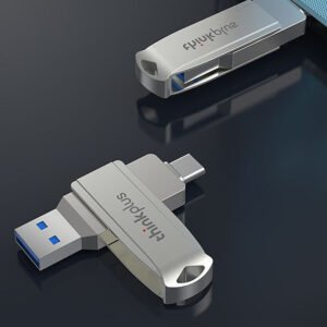 Lenovo Thinkplus MU253 256GB USB Flash Drive USB-A&Type-C Dual Metal Interface High Speed Pendrive Mini Portable Memory U Disk for Phone TV Laptop