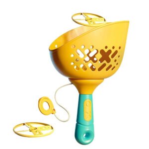 Children Launch Throw Catch Flying Saucers Outdoor Sports Games Ball Parent-child Interaction Toys Double Docking Bouncing Color Yellow