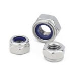10Pcs M2 M2.5 M3 M4 M5 304 Stainless Steel Black Hex Nylon Insert Lock Nut Self-locking Nylock Nut Locknut Type M2