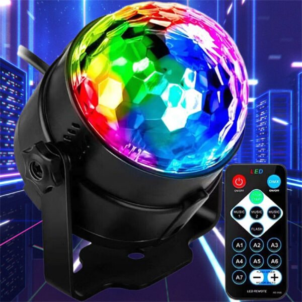 LED Stage Disco Light Rotating DJ Ball Strobe Remote Sound Control Magic Dance Car RGB Christmas Gift Party Club Laser Show Lamp