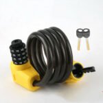 4 Digit Code Anti-theft Steal Firm Cable Security Bicycle Lock with Light Color Black