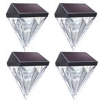 2Pcs/ 4Pcs Solar Lamp High Brightness For Stair Light Courtyard Fence Garden Porch Step Light Outdoor Wall Lamp Solar Waterproof IP65 Quantity 4pcs
