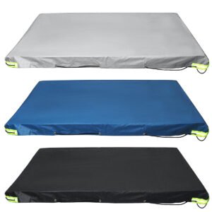 214x122cm Foldable Trailer Car Cover Waterproof Windproof Dust Protector With Rubber Belt Color1 Black