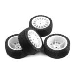 4Pcs Racing Tires Wheels for 1:10 Kyosho Tamiya RC Cars Parts Color White
