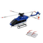 XK K124 2.4G 6CH Brushless EC145 3D6G System RC Helicopter 4PCS 3.7V 700mAh Lipo Battery Version Compatible With FUTAB-A S-FHSS Package RTF(With 4 batteries)