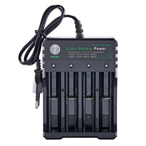 BMAX 4 Slot 18650/14500/16650/16340 Li-ion Battery Charger EU Plug AC Plug Portable Charger