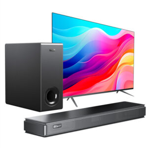 Hiwill HW210 120W 2.1 Channel Soundbar bluetooth Soundbar 3 Drivers Bass HiFi 3D Surround Sound DSP Chip Soundbar with Subwoofer