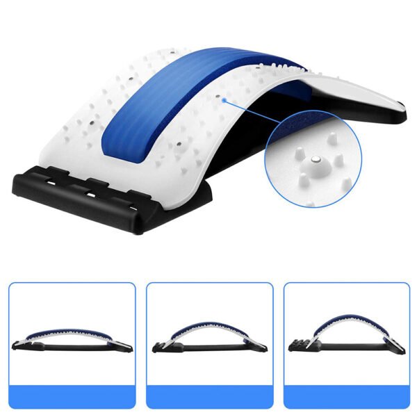 Back Stretcher 3 Mode Adjustable Back Massager Lumbar Support Relaxation Fitness Pain Relief Support for Herniated Discs