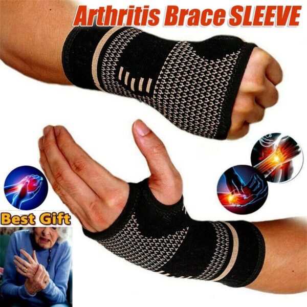 1PCS Sport Wrist Strap Copper Fiber Anti-slip Breathable Protect Wrist Hand Sleeve for Gym Basketball Workout SIZE S