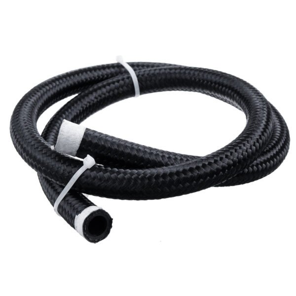 3FT AN4/AN6/AN8/AN10 Car Fuel Hose Oil Gas Line Nylon Stainless Steel Braided Black Type AN4