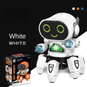 Mini Dancing Robot Hot Sale Dancing Electric Hexapod Robot Light Music Male and Female Children's Toys Luminous Toys Color Blue