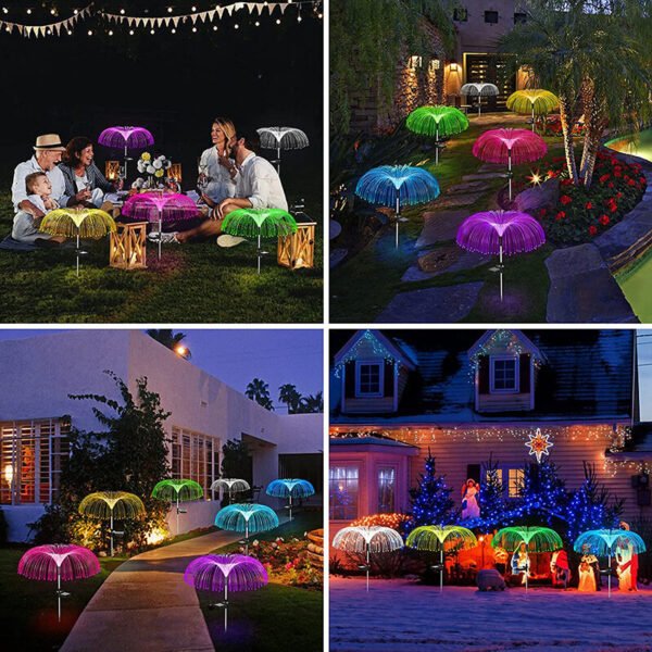 Solar LED Lights Outdoor Waterproof Solar Power Jellyfish Garden Decor Lawn Pathway Lamp 7 Color Changing