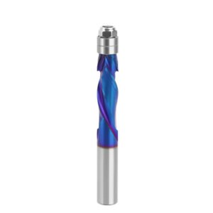 1/2" Shank Woodworking YK20 Carbide CNC Router Bit Blue Coated Compression Flush Trim Mill for Slotting and Trimming Type 1/2 Shank