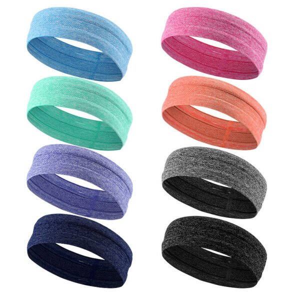 Aolikes Outdoor Sports Headband Portable Fitness Hair Bands Man Woman Hair Wrap Brace Elastic Cycling Yoga Running Exercising Sweatband Color Black