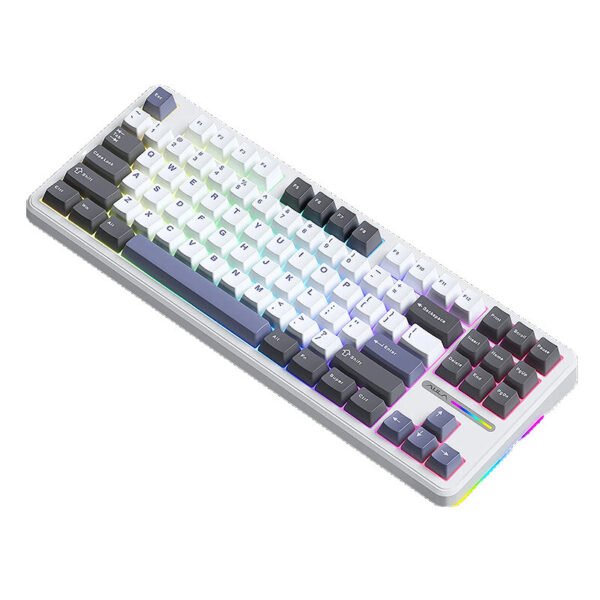 AULA F87 Mechanical Gaming Keyboard Tri-mode / Wired Gamer Keyboard 87 Keys Hotswap RGB PBT Gasket Customized Keyboards Switch Space Gold Type Triple Mode