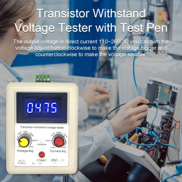 110V-2600V IGBT Transistor Voltage Capability Tester Diode MOS Triode Digital Voltmeter Testing Tool Withstand Voltage Tester Colors blue