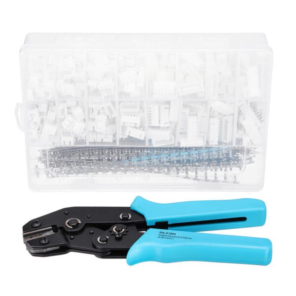 Excellway 900pcs JST-XH 2.54mm Wire Connector Terminal Kit Crimping Tool Crimper Plier Set