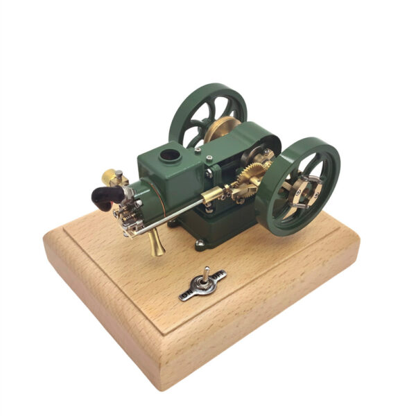 M17 1.6cc Mini Micro Hit and Miss Engine Evaporated Water-cooled Four-stroke Horizontal Gasoline Engine Internal Combustion Engine Model M17B Gasoline Engine Internal Combustion Engine Model - Speed Adjustable Color Green