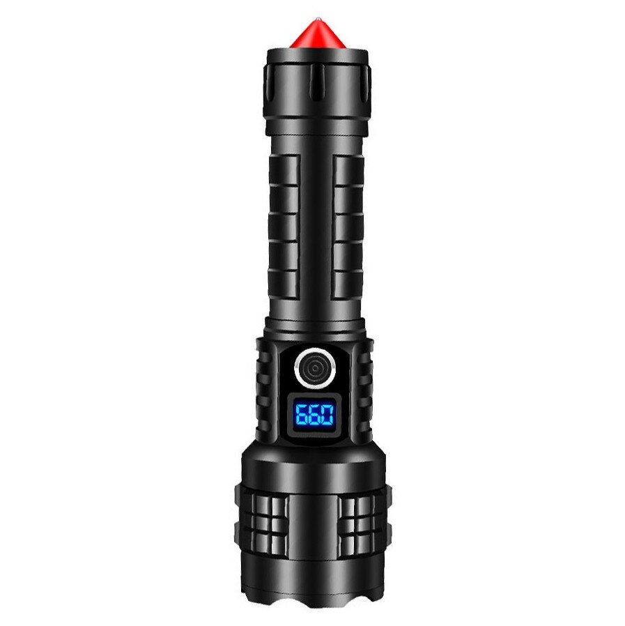 dfb3e89b-3c4b-425b-8950-48989bfacbf8.jpg Powerful Tactical P70 LED Flashlight 3 Modes USB Power Display Torch with Self Rescue Hammer Broken Window Emergency