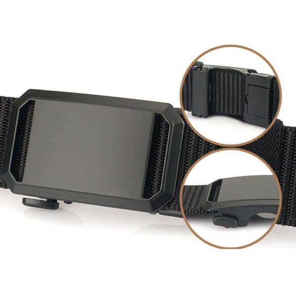 ZANLURE 125cm Metal Buckle Tactical Belt Nylon Wistand Inserting Buckle Military Fan for Men Women Color Black