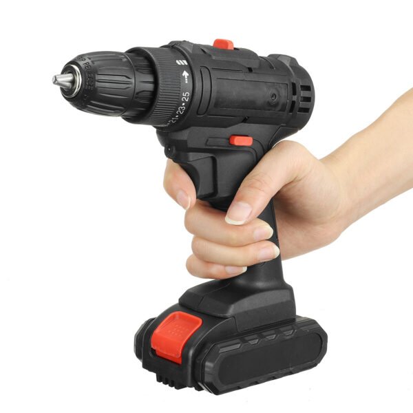 21V 2 Speed Household Lithium Battery Cordless Drill Driver Power Drill Electric Drill With Battery Battery one battery & EU plug