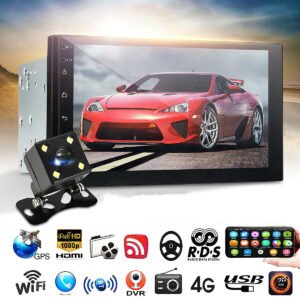 [upgrade] iMars 7inch 2+32G with Carplay  Android 10.0 Car Multimedia Video Player with Carplay bluetooth Built-In Speakers WIFI FM Type with Camera