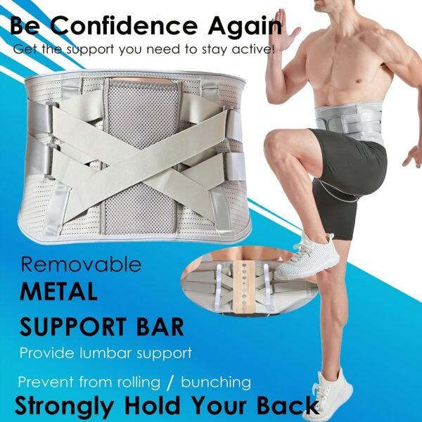 Back Support Belt Widen Comfort Anti-Skid Waist Spine Protection for Sport Injury Recovery SIZE L