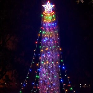 LED String Lights Hanging Tree Lights Colorful Lights Christmas Decoration Outdoor Five-Pointed Star Waterfall Waterfall Light