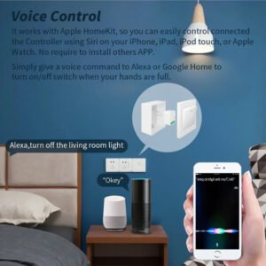 Homekit 16A WiFi Smart Home Switch Timing Countdown Schedule Phone Remote Control Voice Control with Siri Alexa Google Home Support 2-way Control