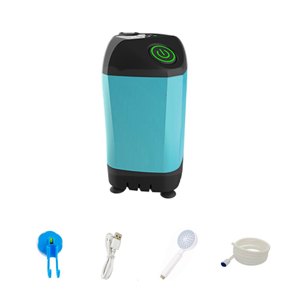 e5ea9245-b184-437d-813d-6bc69f887c69.jpg Portable Electric Shower Pump Outdoor Camping Shower IPX7 Waterproof with Digital Display for Camping Hiking Backpacking Travel Color Blue