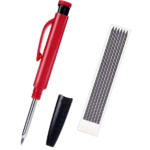 Metal Cased Woodworking Scriber Set with 24 Multi-Color 3.0mm Leads Erasable Deep Hole Pencil Markers for Deep Holes and Designs