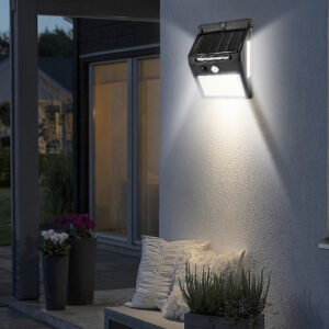 100LED 140LED Solar Light Outdoor Solar Wall Lamp PIR Motion Sensor Lamp Waterproof Solar Light for Garden Decoration Street Type 3 modes LED Quantity 140LED