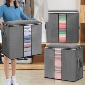 KING DO WAY 8 Packs 90L Large Storage Bags Clothes Storage Bins Foldable Closet Organizers Storage Containers with Durable Handle