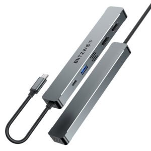 BlitzWolf BW-NEW TH11 5 in 1 USB Hubs with Dual HDMI 4K@30Hz / VGA/ USB3.0 / 100W PD Charging / Type C Docking Station for Apple Huawei Laptops Macbook
