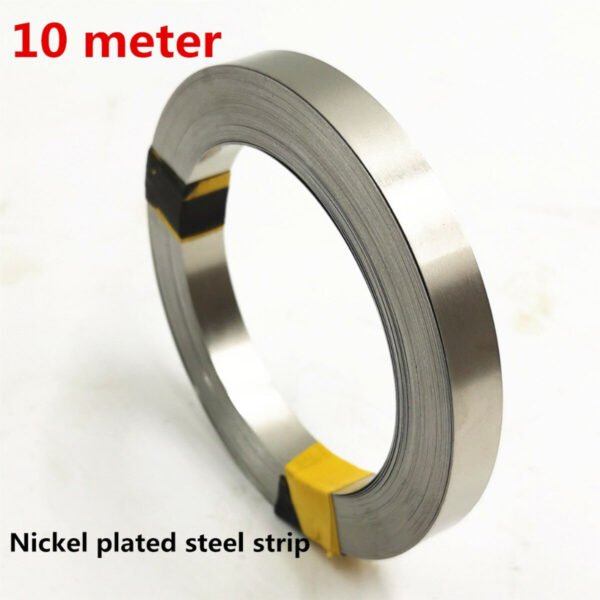 10m 18650 Li-ion Battery Nickel Sheet Plate Nickel Plated Steel Belt Strip Connector Spot Welding Machine Battery Welders Type 0.1mm x 5mm x 10m