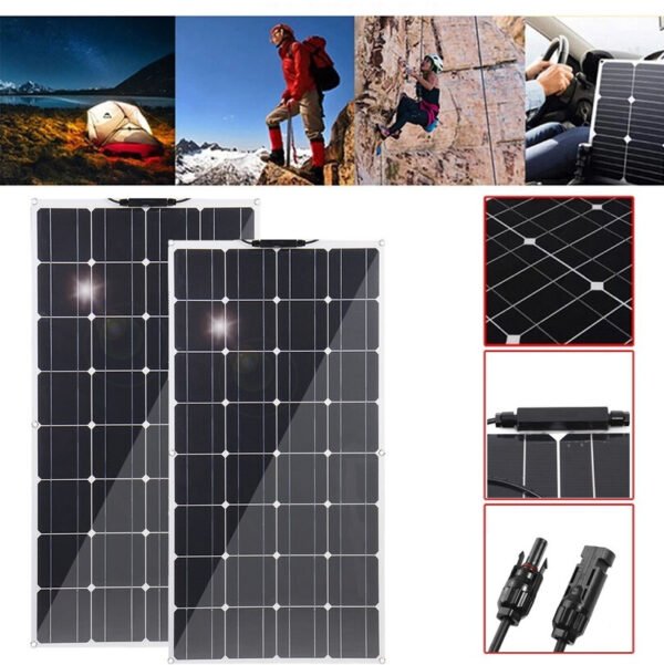 EXCELLWAY 120W 12V/18V Solar Panel Battery Charger Controller Camping RV Caravan Boat Home Electricity