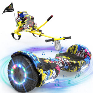 [EU Direct] EVERCROSS XP9M+KT Childeren Self Balance Scooter with Seat & Bluetooth & LED Lights 24V 4AH Battery 350W*2 Dual Motor 6.5inches Tires 10-15KM Mileage 100KG Max Load Self Balance Scooter Color Black
