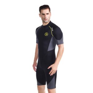 ZCCO Adult Wetsuit 1.5mm Neoprene Comfortable Split Top Shortie Snorkeling Suit Cold-proof Warm Plus Size Surfing Set Size 3 M