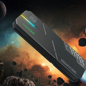 UGreen CM525 M.2 SATA/NVME Dual Protocol SSD Case Type-C 3.1 Gen2 10Gbps RGB External Hard Drive for 2230/2242/2260/2280 M.2 SSD Mobile Enclosure Box