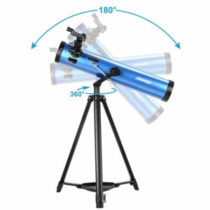 [EU Direct] AOMEKIE Reflector Telescopes for Adults Astronomy Beginners 76mm/700mm with Phone Adapter Bluetooth Controller Tripod Finderscope and Moon Filter A02018