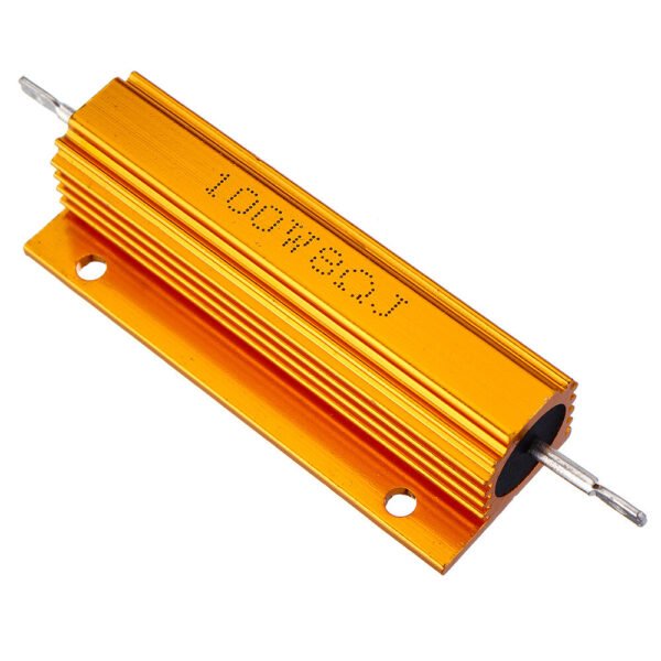 RX24 100W 8R 8RJ Metal Aluminum Case High Power Resistor Golden Metal Shell Case Heatsink Resistance Resistor