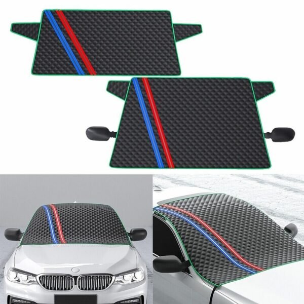 Car Windshield Cover for Snow Frost and Sun Protection with Reflective Strips Windshield Ice Cover Anti-Scratch Windproof Type F